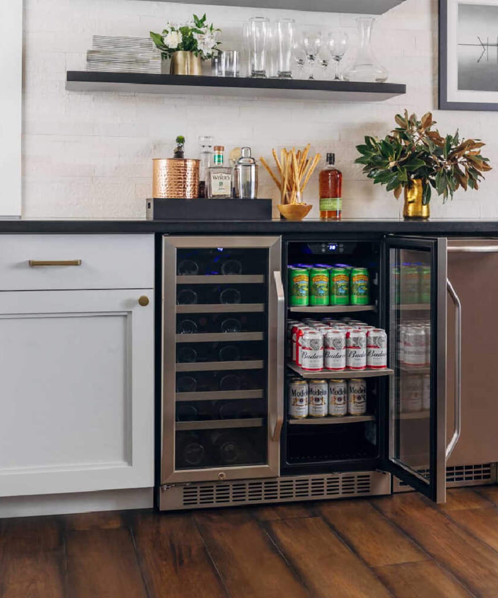 Edgestar 30-Inch Wide 28 Bottle Built In Dual Zone Beverage Center With 86 Can Capacity (SAK35972)