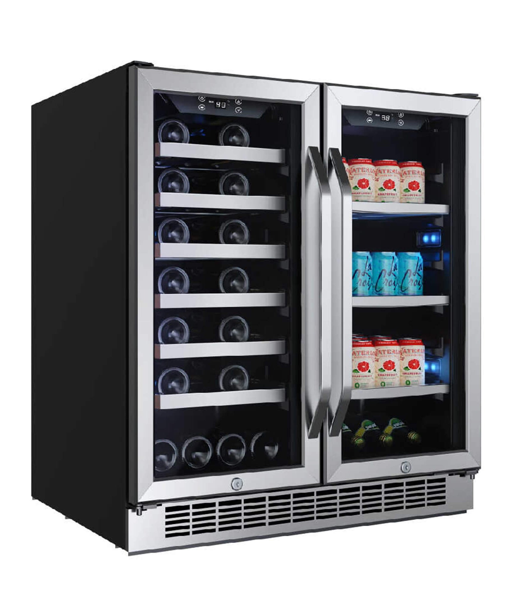 Edgestar 30-Inch Wide 28 Bottle Built In Dual Zone Beverage Center With 86 Can Capacity (SAK35972)