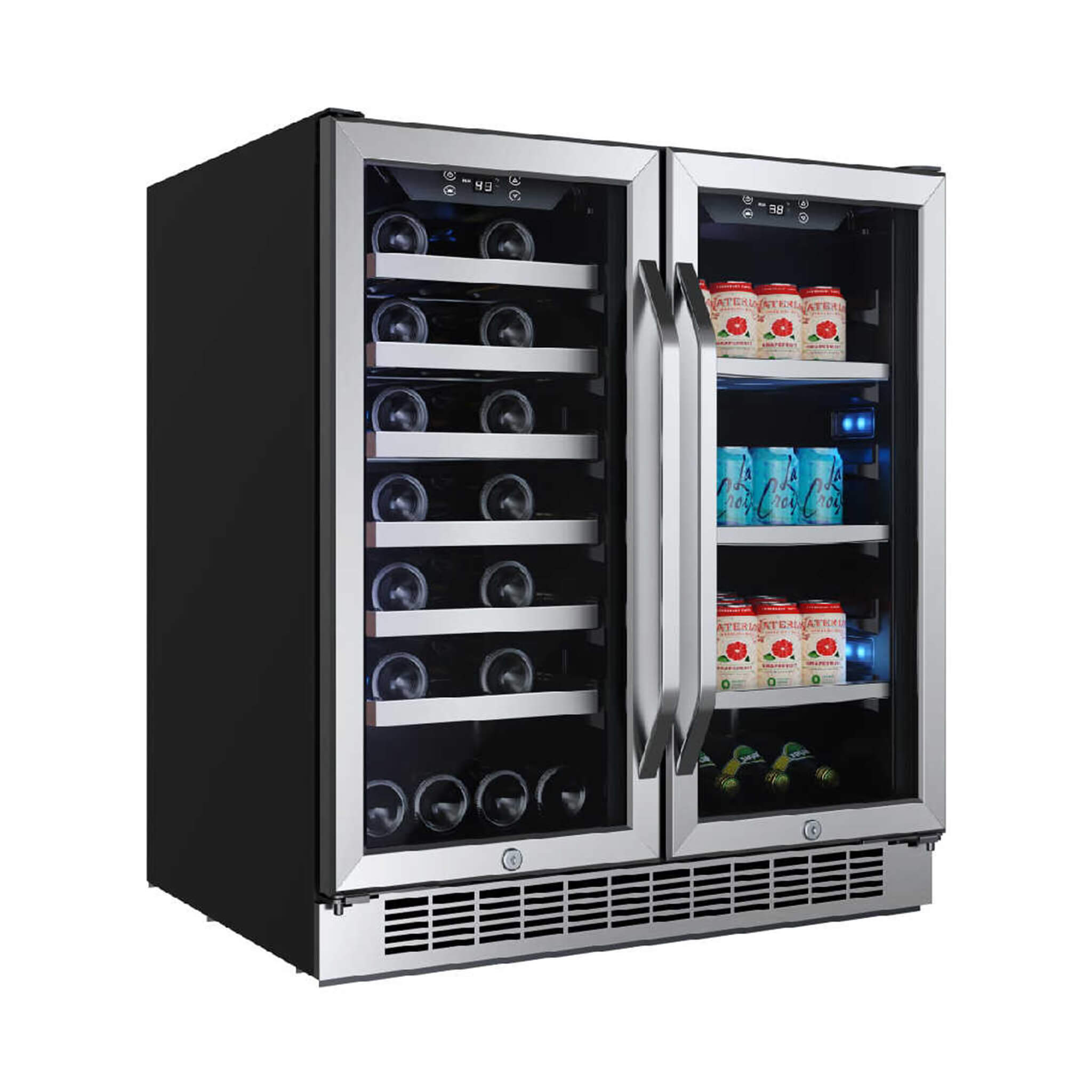 Edgestar 30-Inch Wide 28 Bottle Built In Dual Zone Beverage Center With 86 Can Capacity (SAK35972)