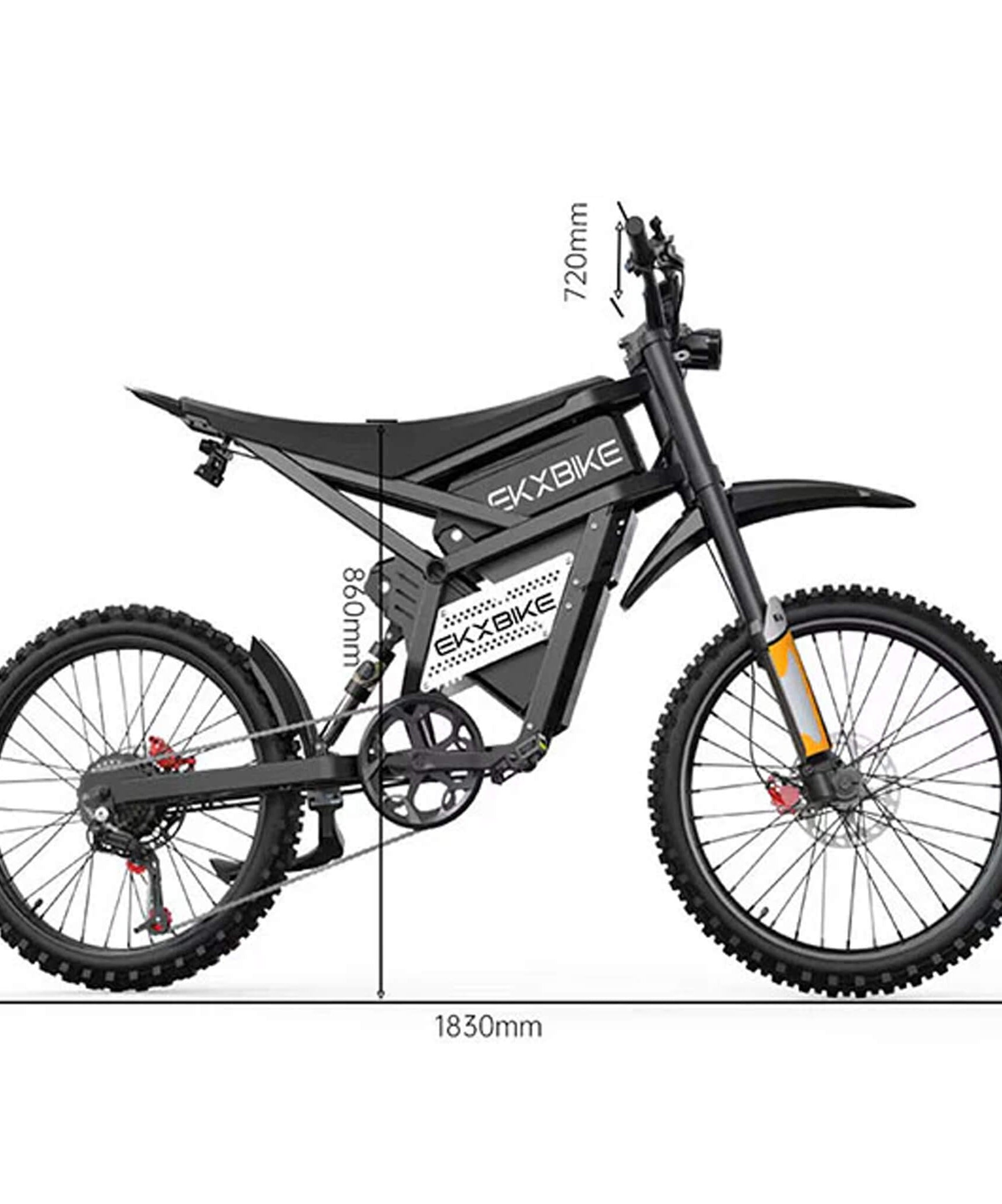 EKX E6 3000W 52V/40AH Premium Electric Carbon Steel Off-Road Mountain Dirt Bike (SAK18315)
