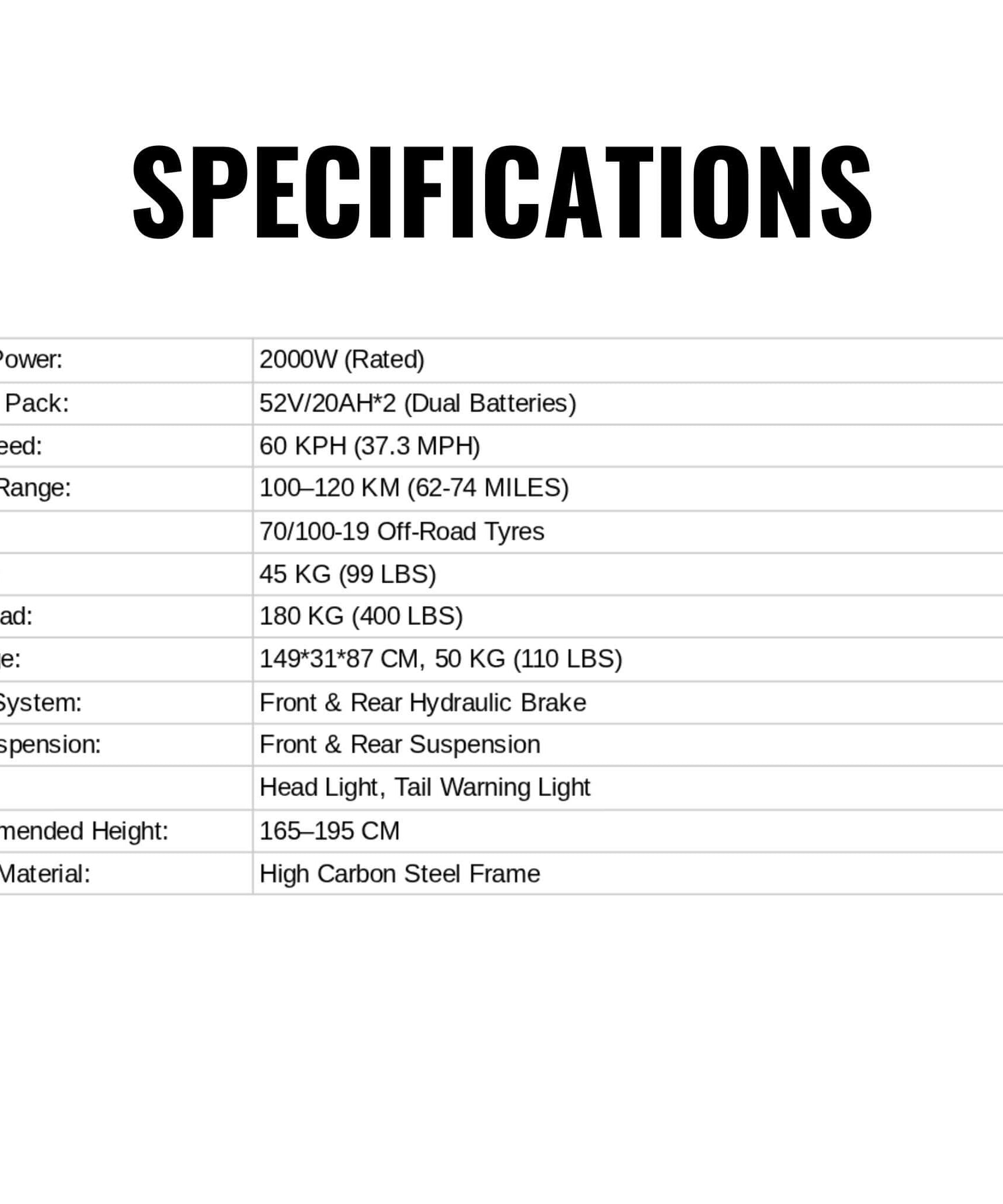 EKX E6 3000W 52V/40AH Premium Electric Carbon Steel Off-Road Mountain Dirt Bike (SAK18315)