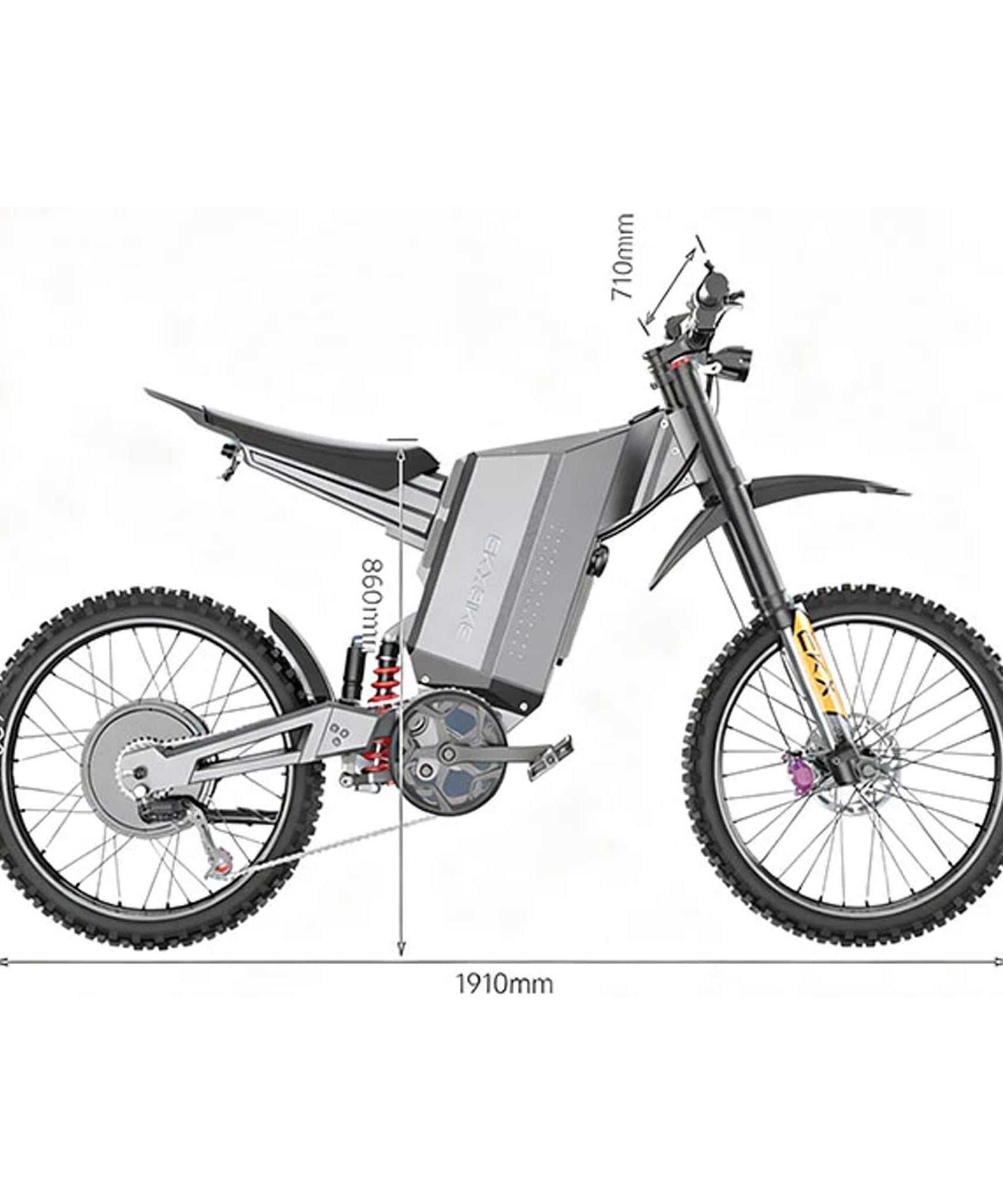 EKX GTS 8000W 72V/30AH Premium Electric High-Strength Steel Pipe Off-Road Mountain Dirt Bike (SAK31684)