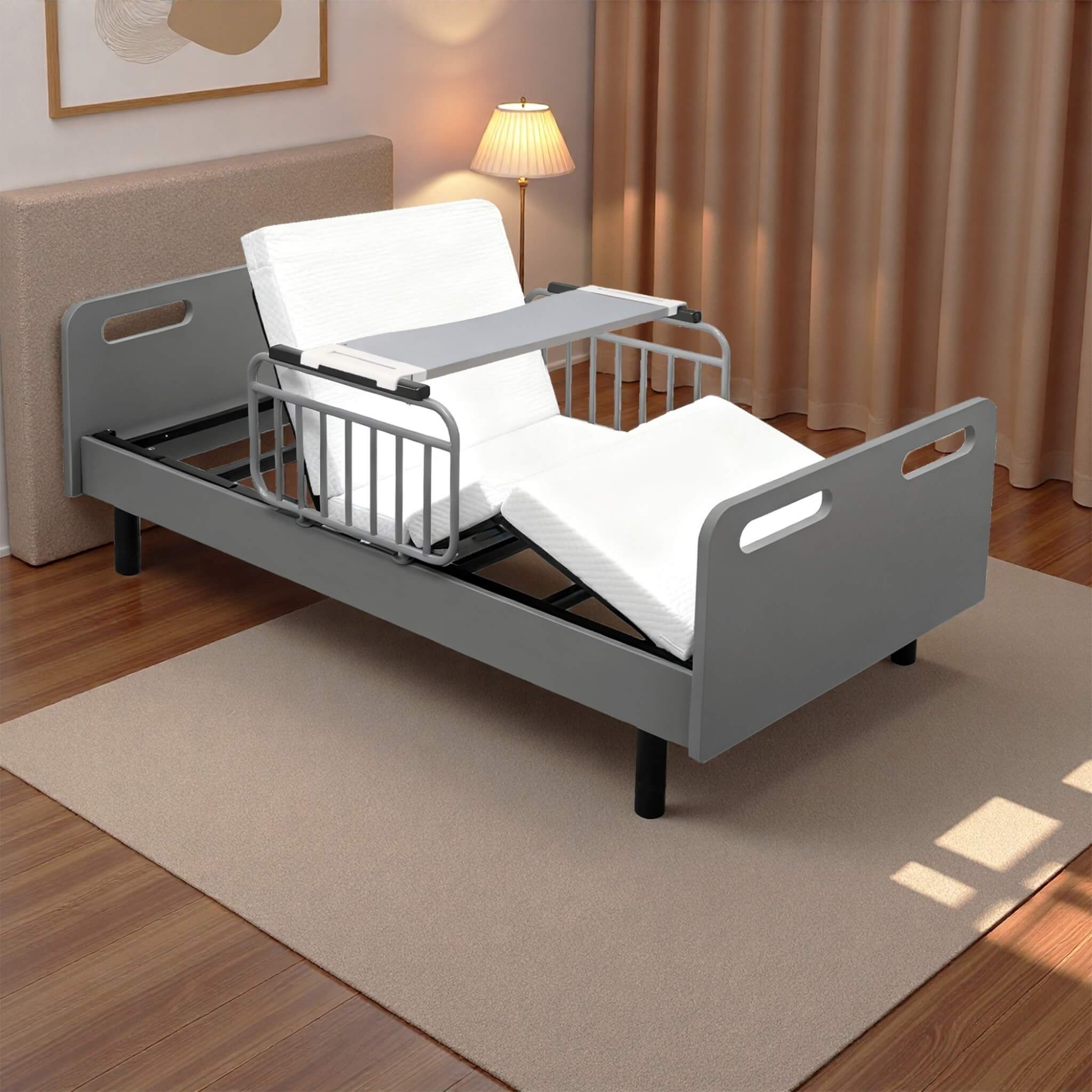 Electric Adjustable Hospital Bed With Remote Control And Memory Foam Mattress (SAK59613)