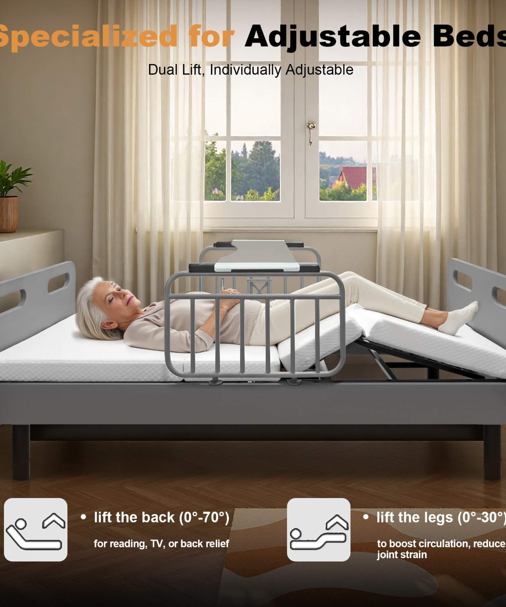 Electric Adjustable Hospital Bed With Remote Control And Memory Foam Mattress (SAK59613)