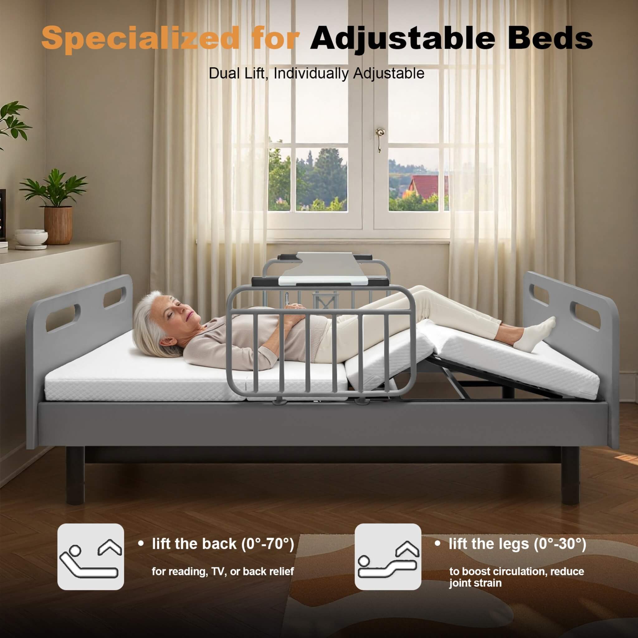 Electric Adjustable Hospital Bed With Remote Control And Memory Foam Mattress (SAK59613)