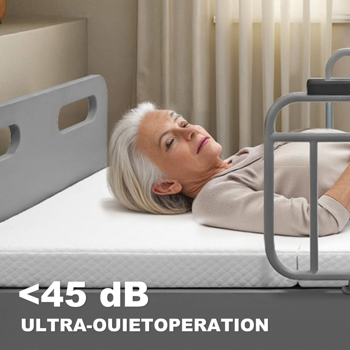 Electric Adjustable Hospital Bed With Remote Control And Memory Foam Mattress (SAK59613)