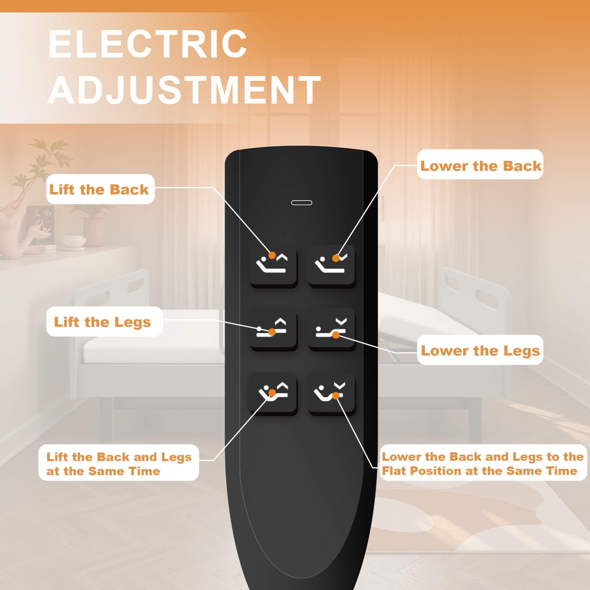 Electric Adjustable Hospital Bed With Remote Control And Memory Foam Mattress (SAK59613)