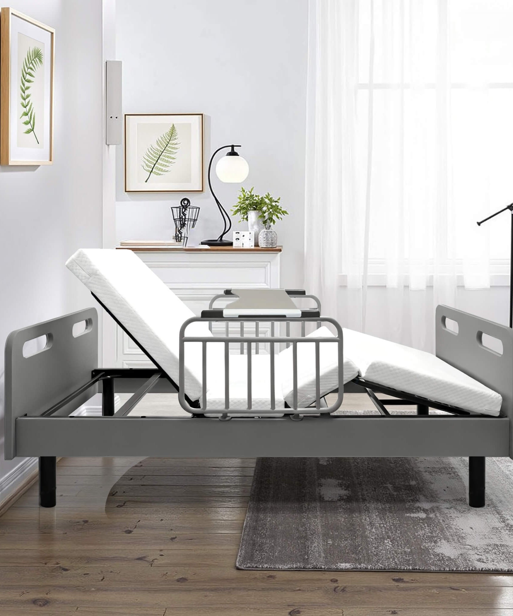 Electric Adjustable Hospital Bed With Remote Control And Memory Foam Mattress (SAK59613)