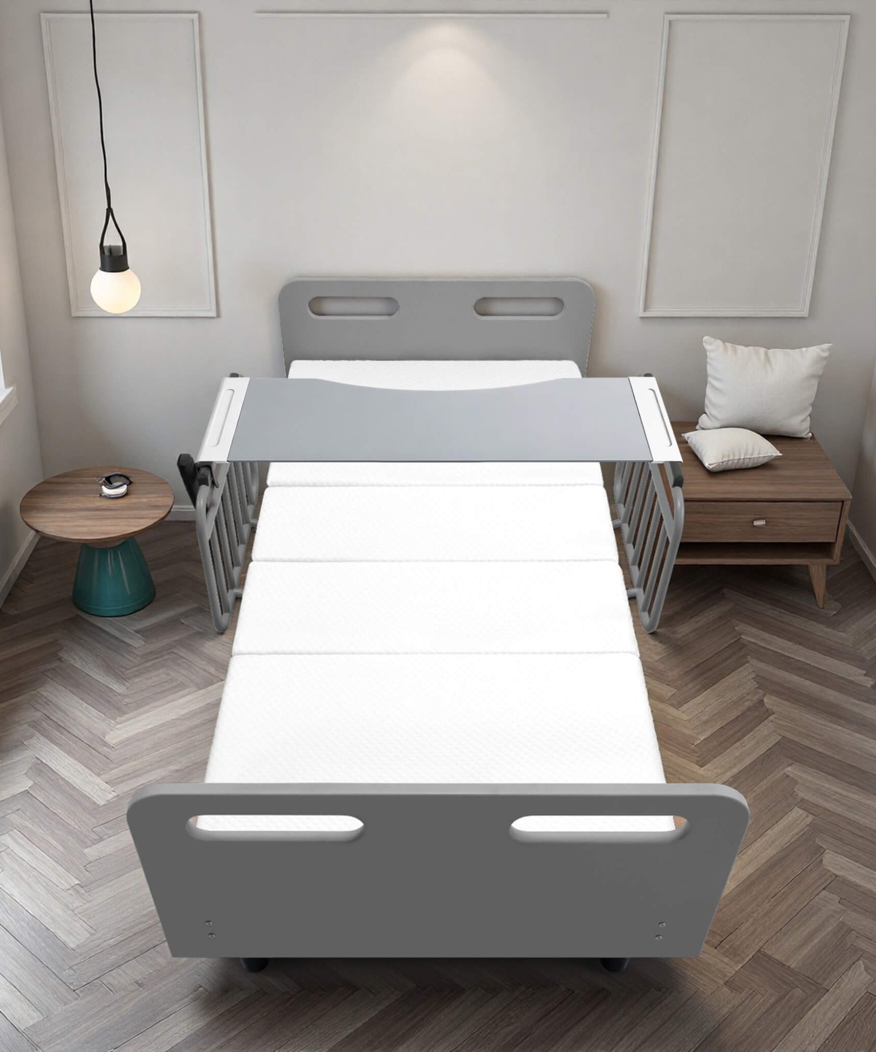 Electric Adjustable Hospital Bed With Remote Control And Memory Foam Mattress (SAK59613)