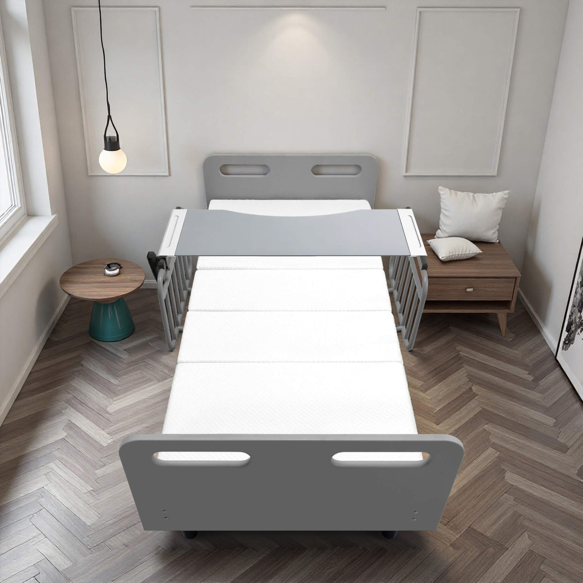 Electric Adjustable Hospital Bed With Remote Control And Memory Foam Mattress (SAK59613)
