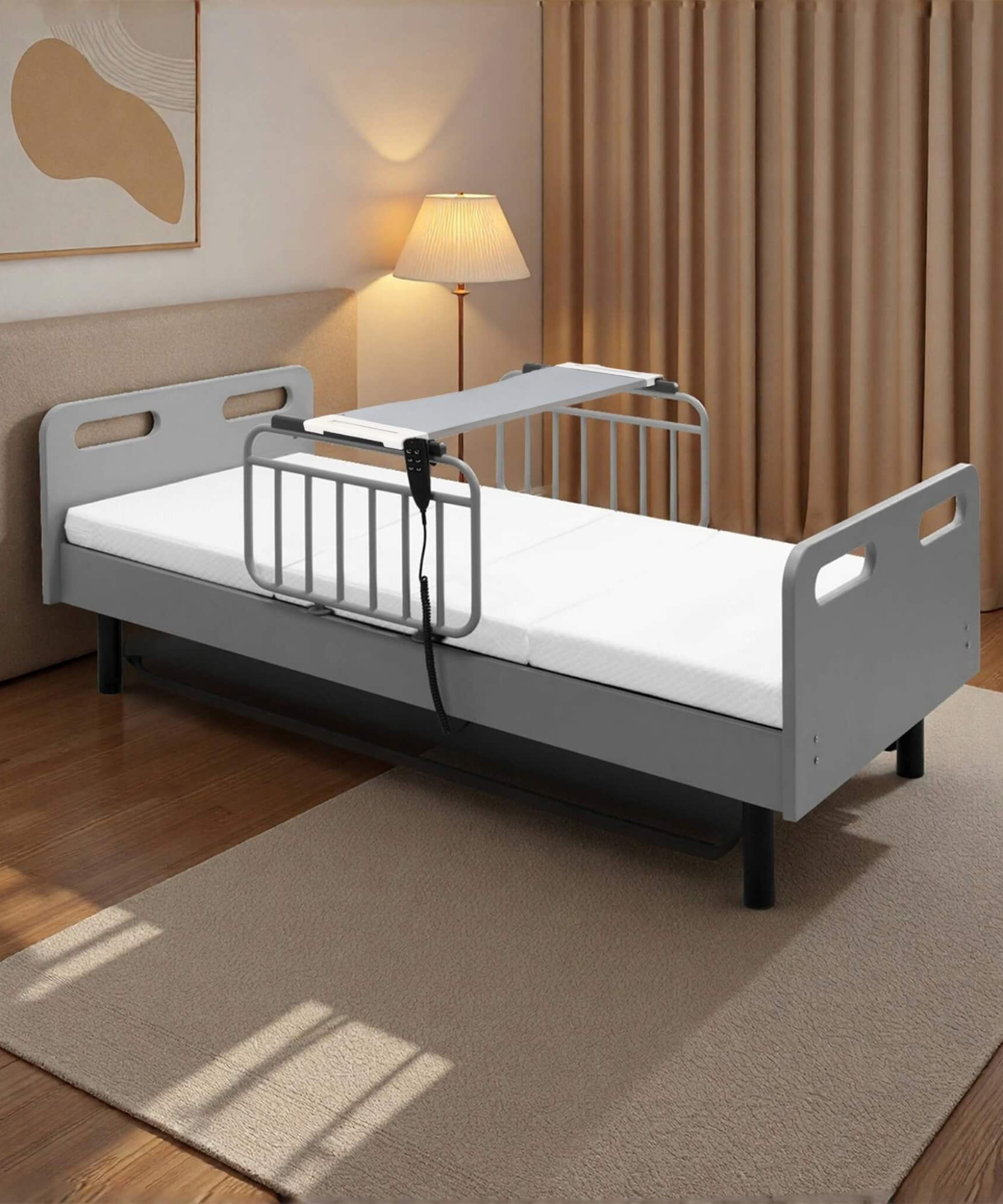 Electric Adjustable Hospital Bed With Remote Control And Memory Foam Mattress (SAK59613)