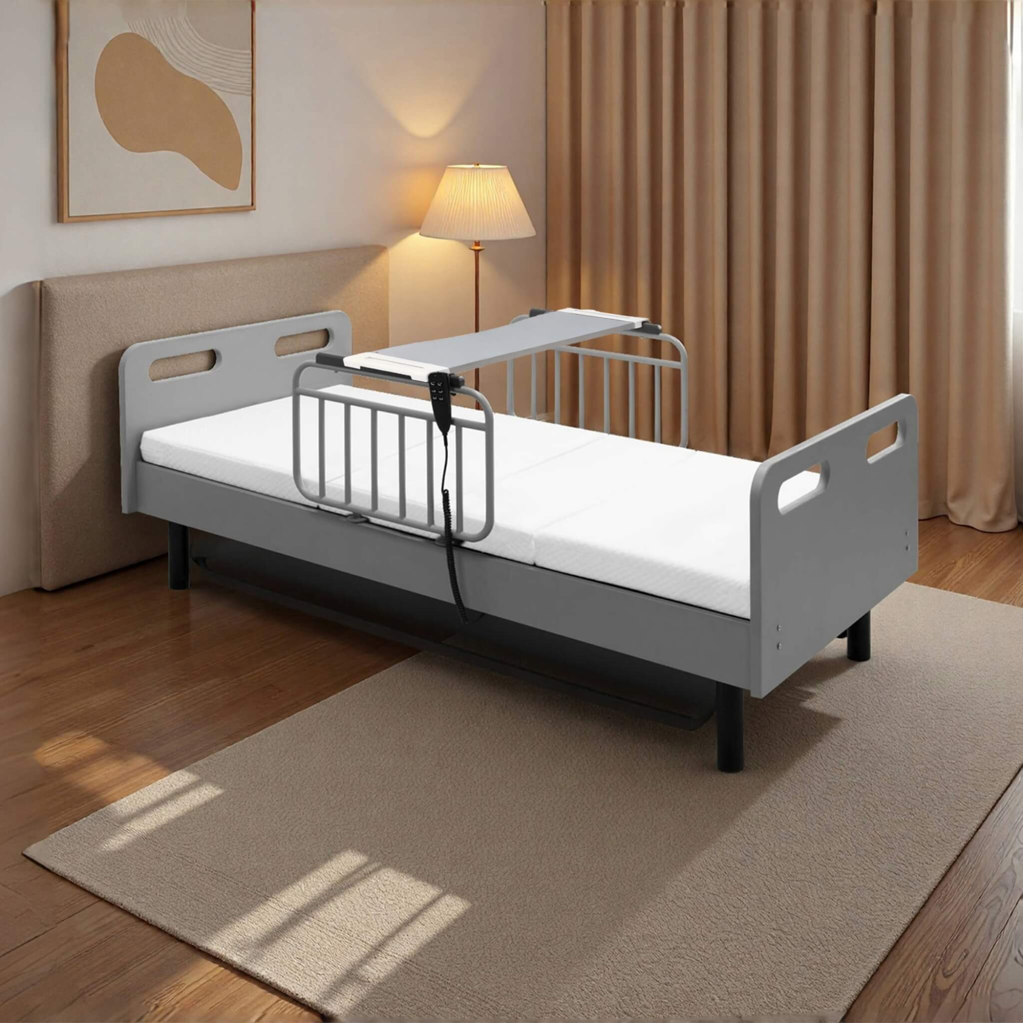 Electric Adjustable Hospital Bed With Remote Control And Memory Foam Mattress (SAK59613)