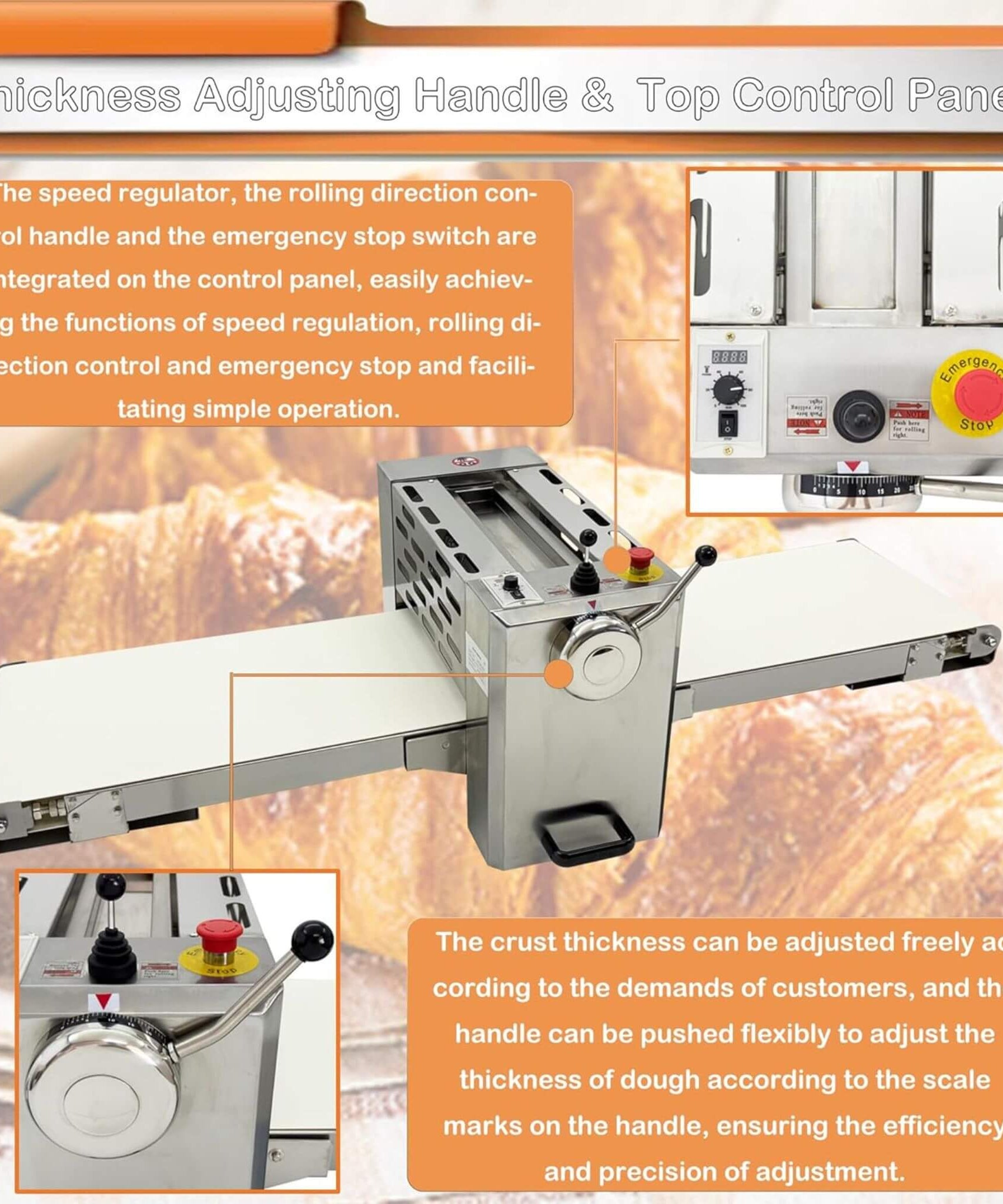 Commercial Electric 110V Foldable Stainless Steel Dough Sheeter (SAK59273)