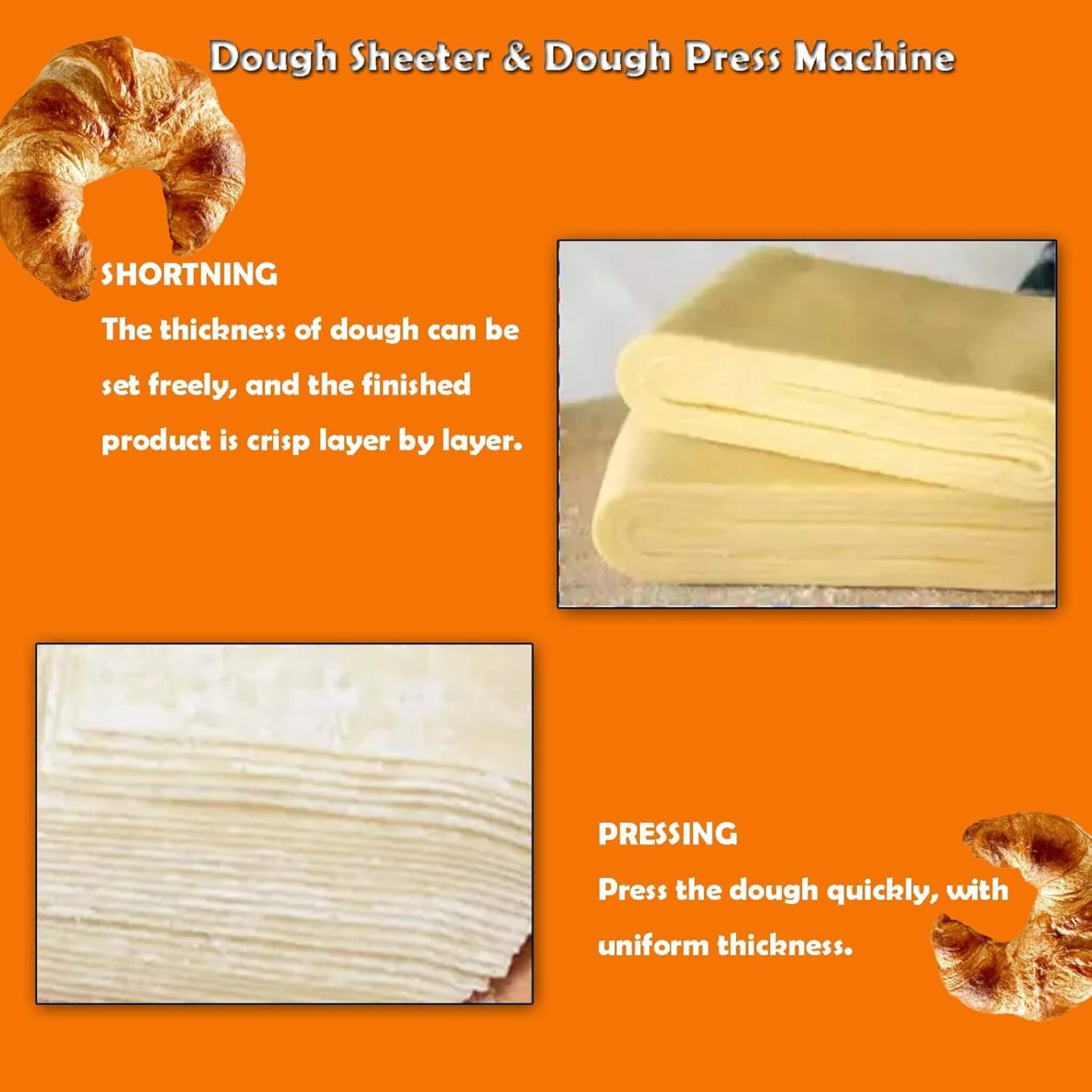 Commercial Electric 110V Foldable Stainless Steel Dough Sheeter (SAK59273)