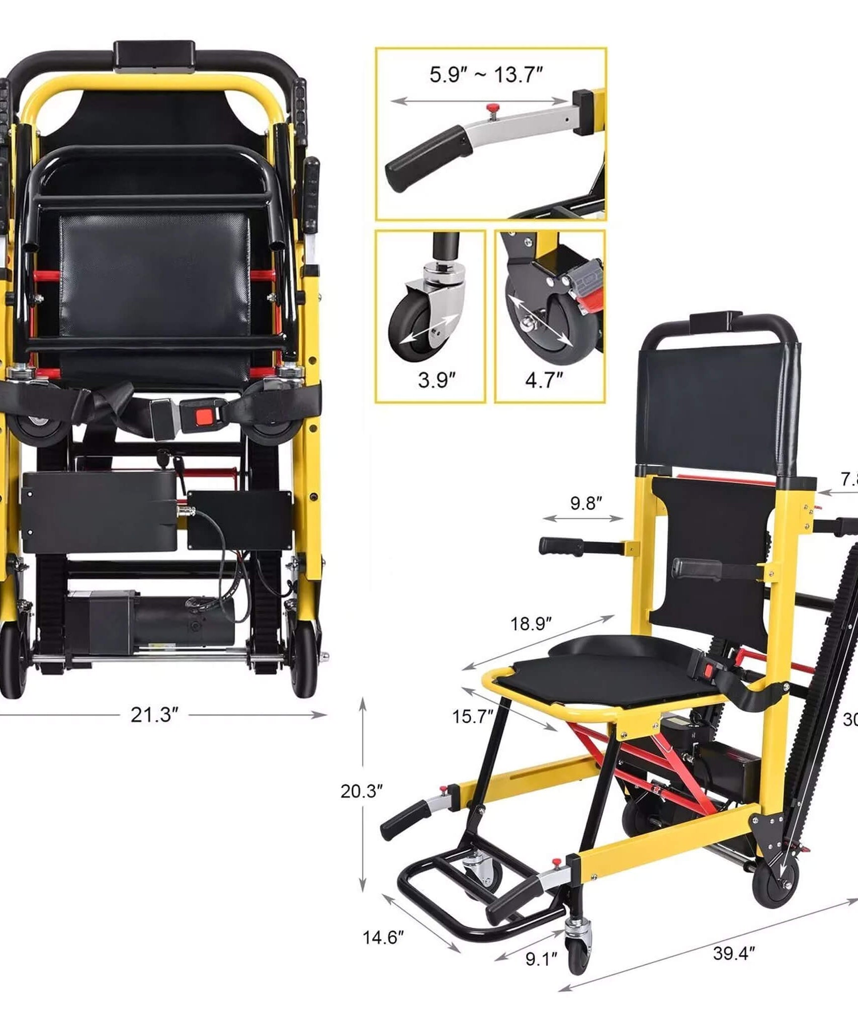 Motivo Heavy-Duty Electric Motorized Handicap Elderly EMS Home Stair Climbing Wheelchair Lift, 350LBS [FDA-Approved] (SAK54615)