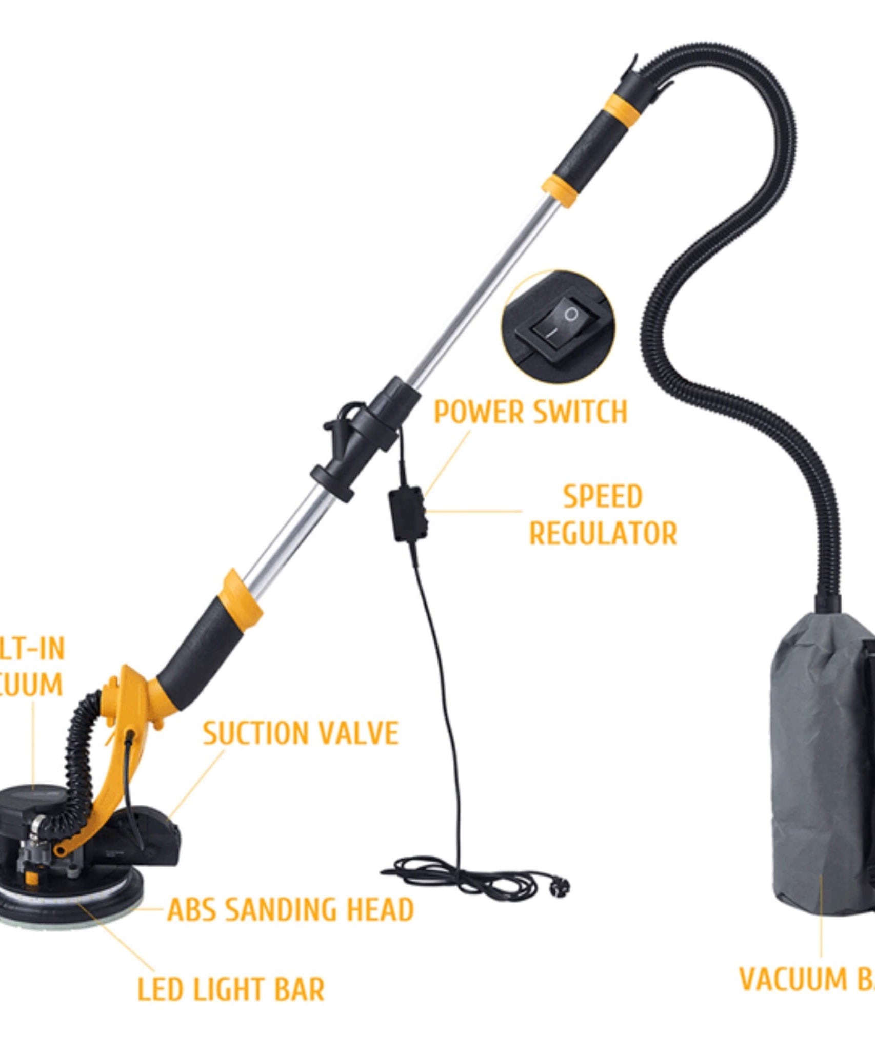 Preenex Electric Powered Drywall Sanding Machine W/ Dust Collection, 800W (SAK94763)