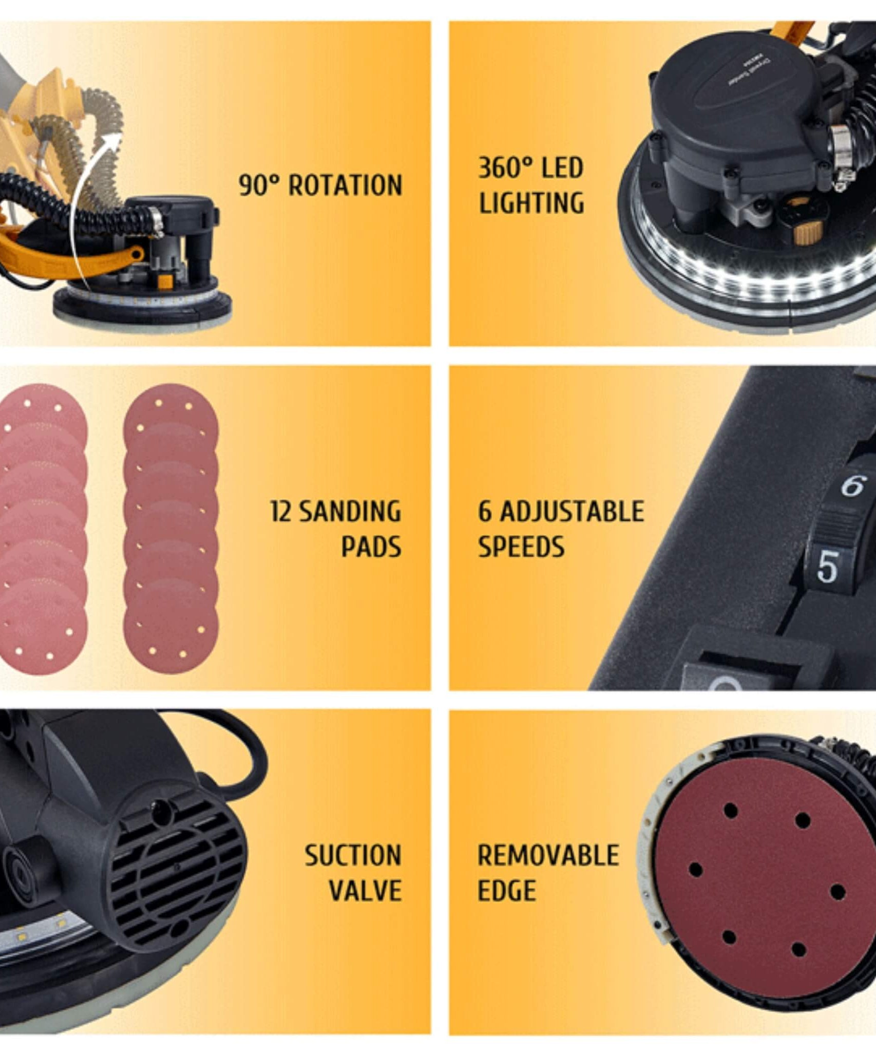 Preenex Electric Powered Drywall Sanding Machine W/ Dust Collection, 800W (SAK94763)