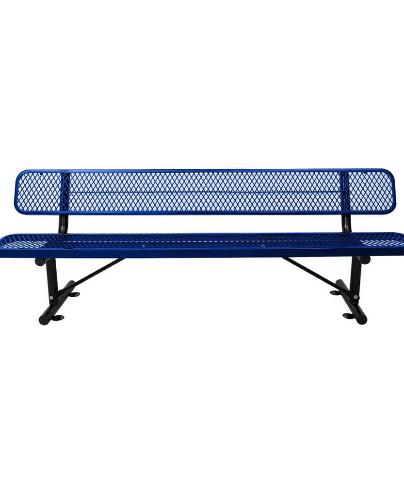8FT Heavy-Duty Steel Bench With Backrest And Thermoplastic Coating (SAK23567)