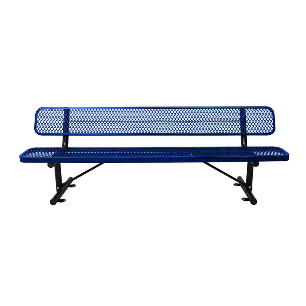 8FT Heavy-Duty Steel Bench With Backrest And Thermoplastic Coating (SAK23567)