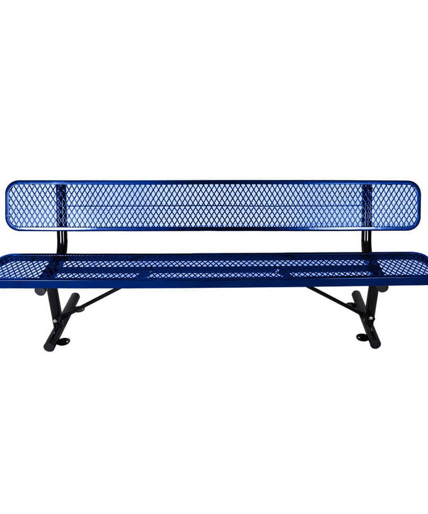 8FT Heavy-Duty Steel Bench With Backrest And Thermoplastic Coating (SAK23567)