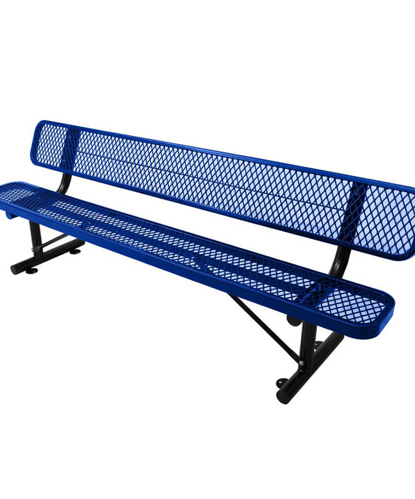 8FT Heavy-Duty Steel Bench With Backrest And Thermoplastic Coating (SAK23567)