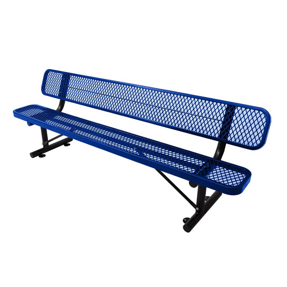8FT Heavy-Duty Steel Bench With Backrest And Thermoplastic Coating (SAK23567)