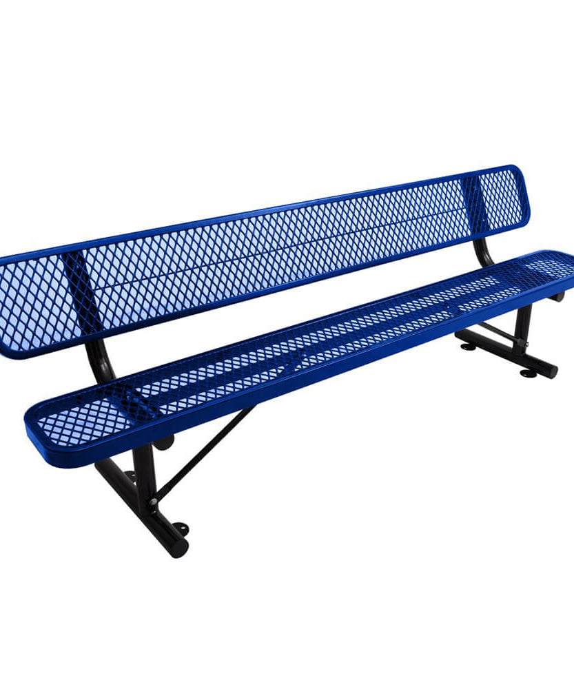 8FT Heavy-Duty Steel Bench With Backrest And Thermoplastic Coating (SAK23567)