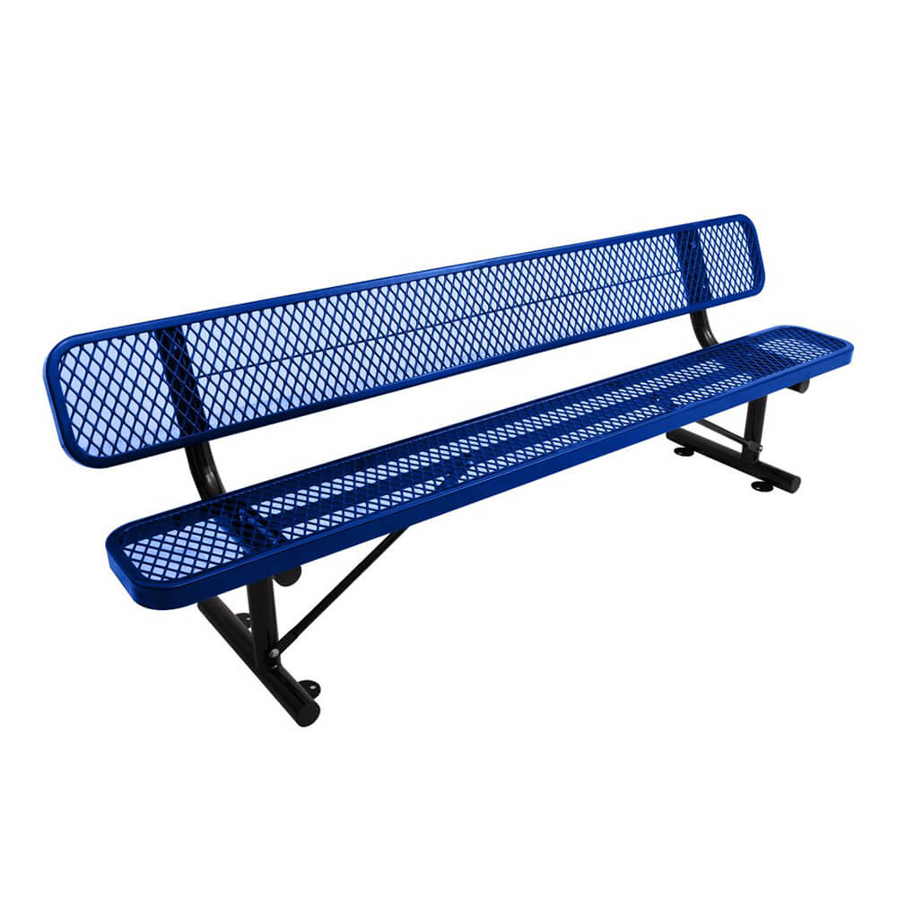 8FT Heavy-Duty Steel Bench With Backrest And Thermoplastic Coating (SAK23567)
