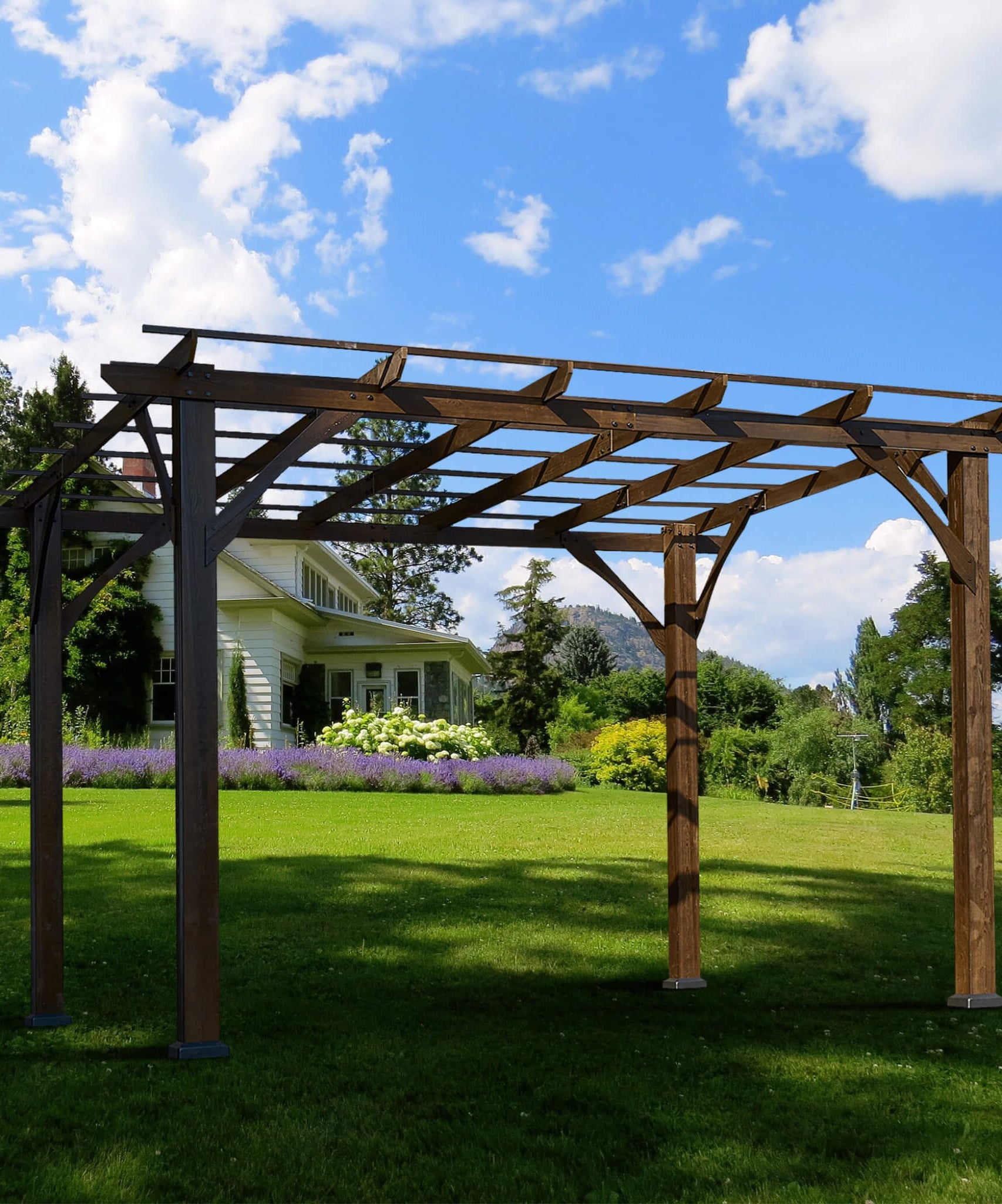 [10X12FT] Alora Premium Outdoor Brown Cedar Wood Pergola For Spacious Patios (SAK45639)