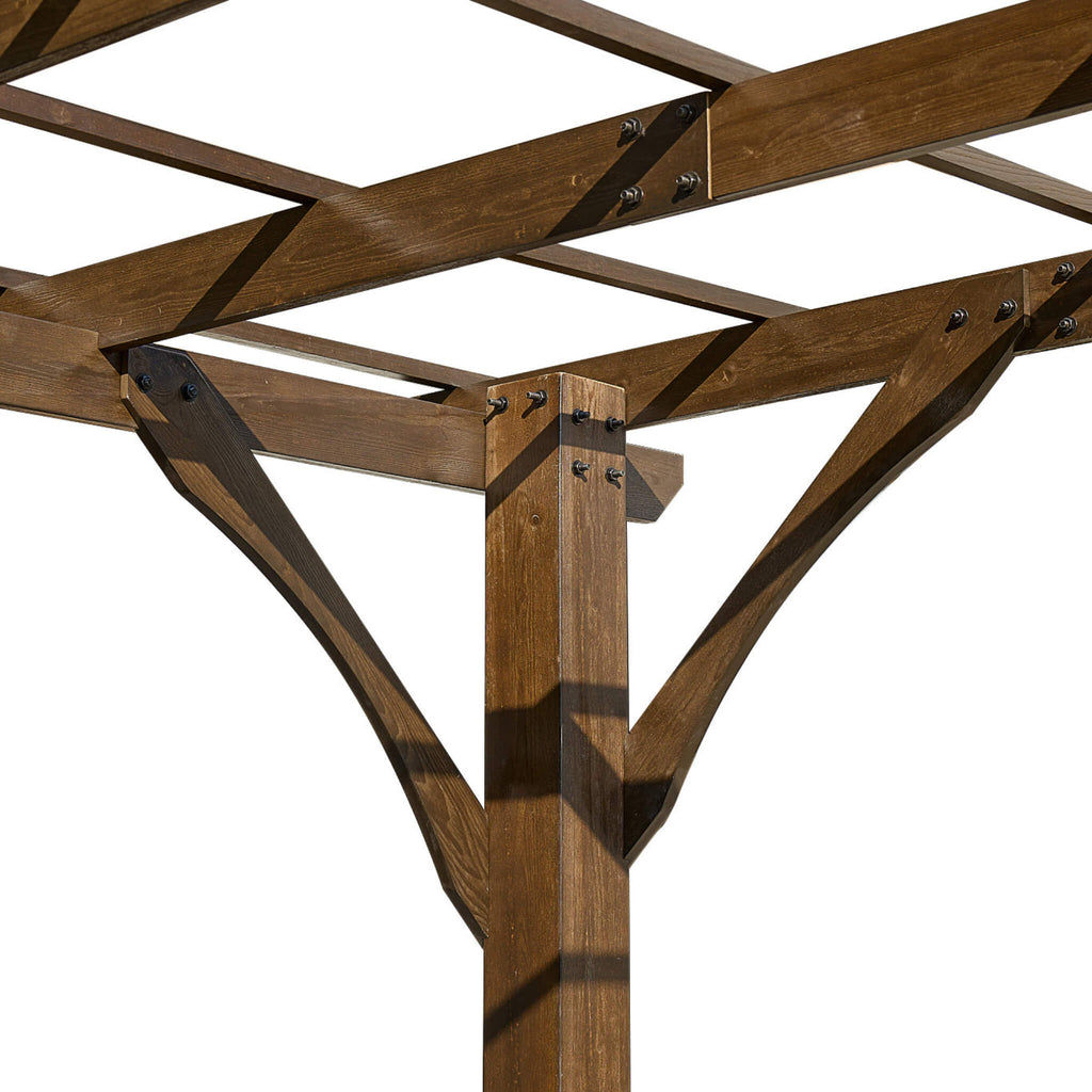 [10X12FT] Alora Premium Outdoor Brown Cedar Wood Pergola For Spacious Patios (SAK45639)