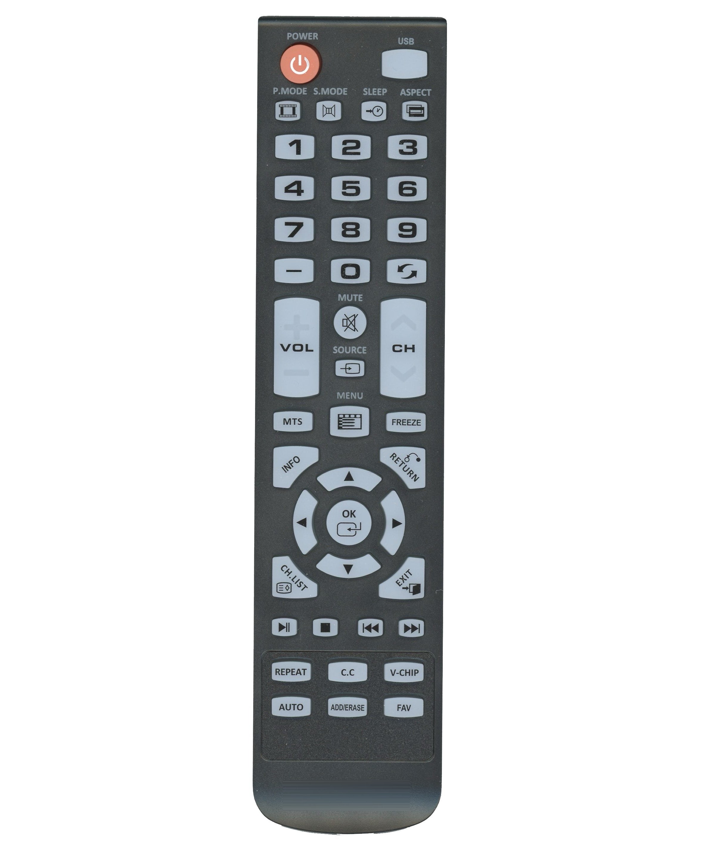 Element XHY-353-01/ROH TV Remote Control for ELEFJ, ELEFT, ELEFW, ELFW Series HDTV Models - 845-049-06B06