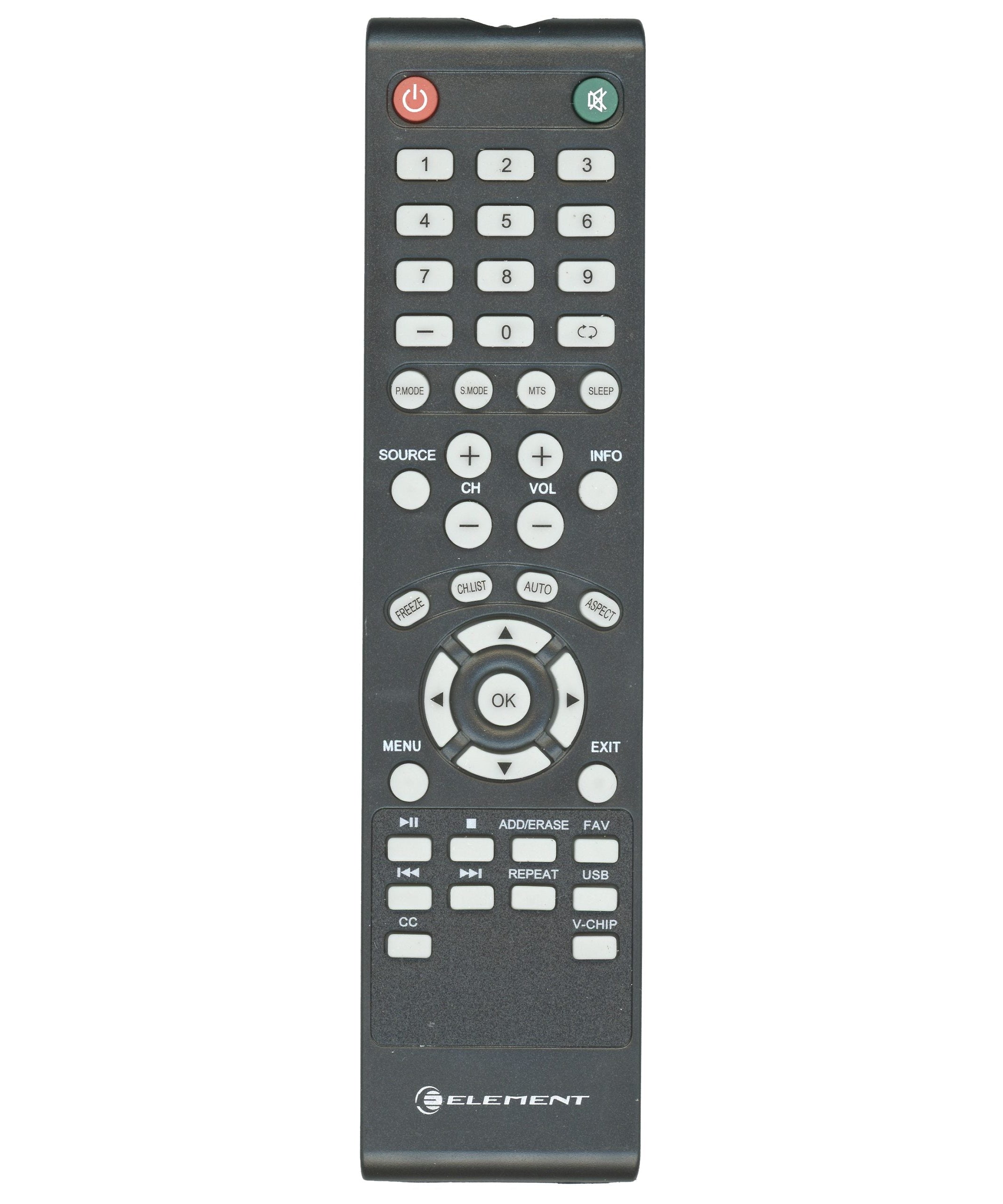 Element JX8036A V.2 TV Remote Control - 845-049-06B06