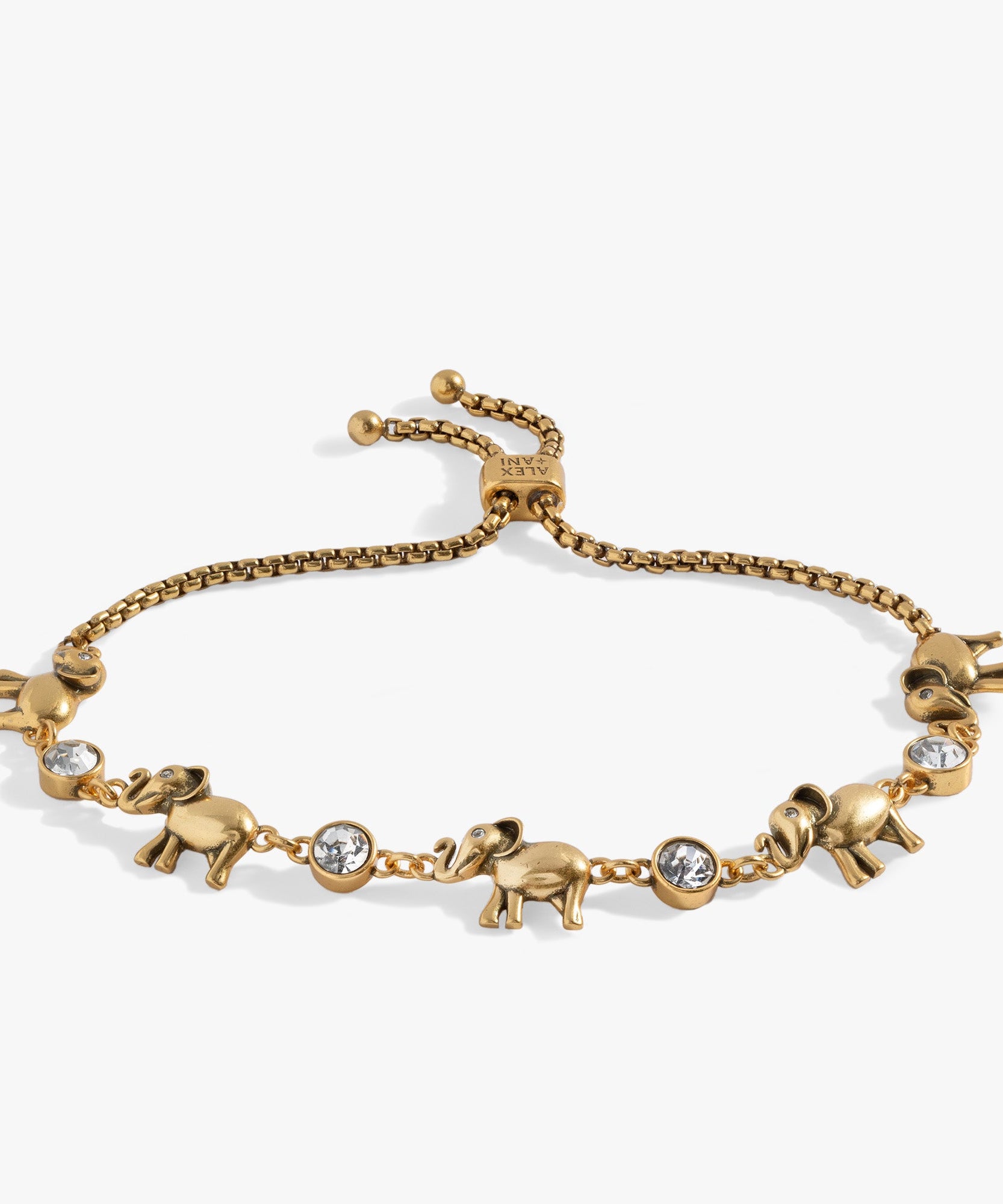 Elephant Crystal Bolo Bracelet