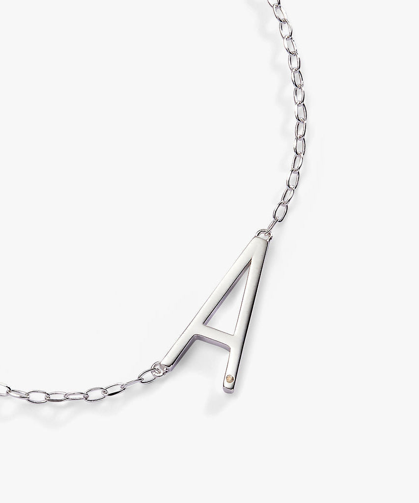 Initial A Precious Elongated Necklace