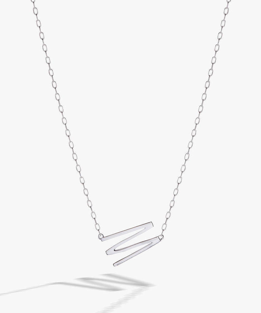 Initial M Precious Elongated Necklace