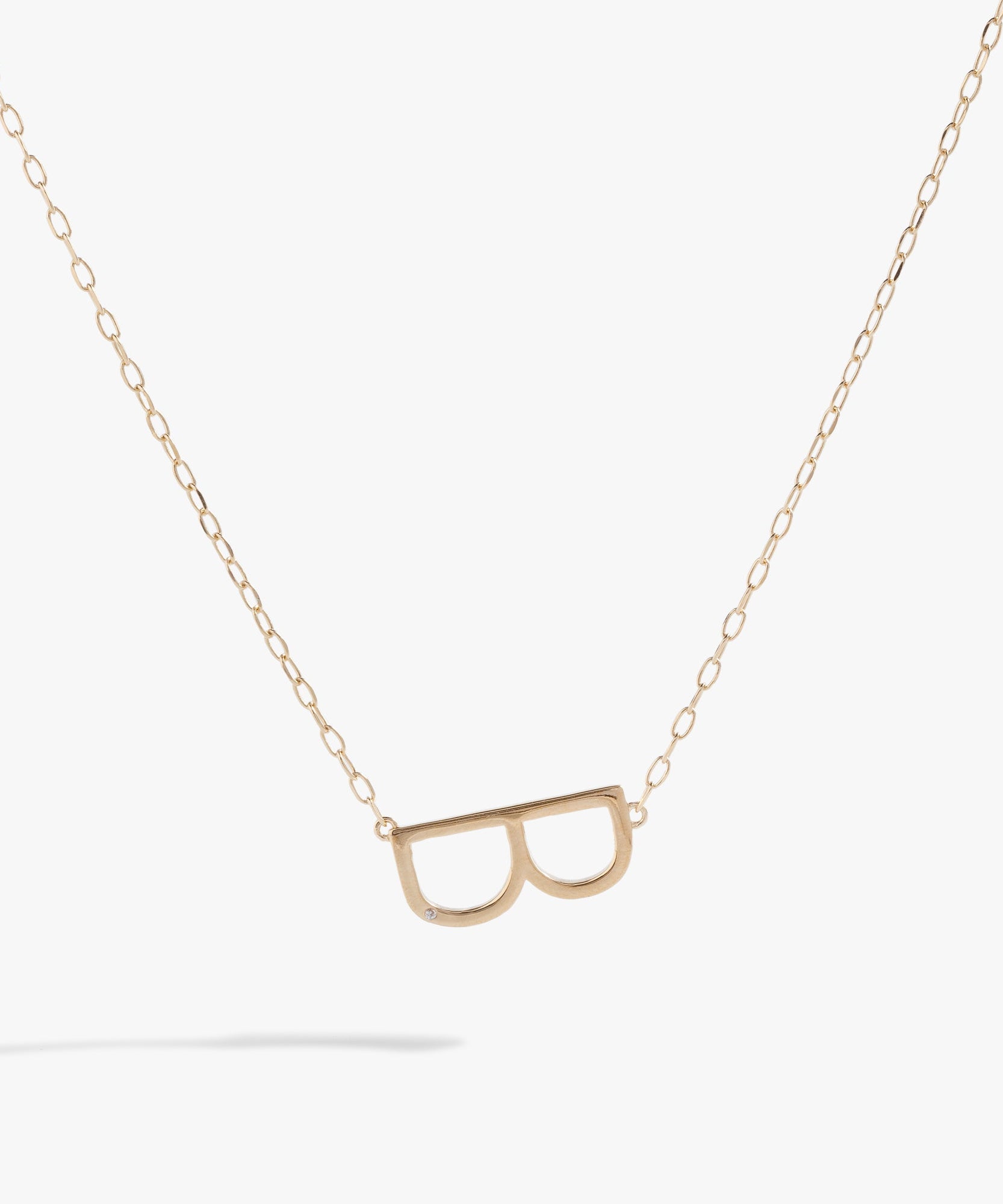 Initial B Precious Elongated Necklace