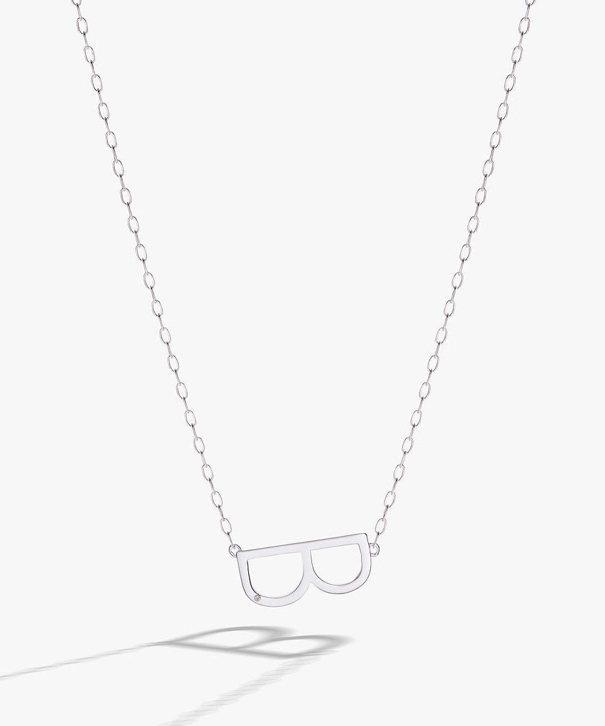Initial B Precious Elongated Necklace