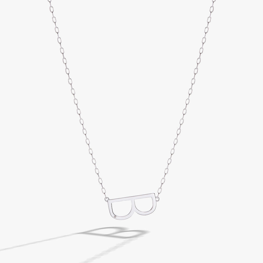 Initial B Precious Elongated Necklace