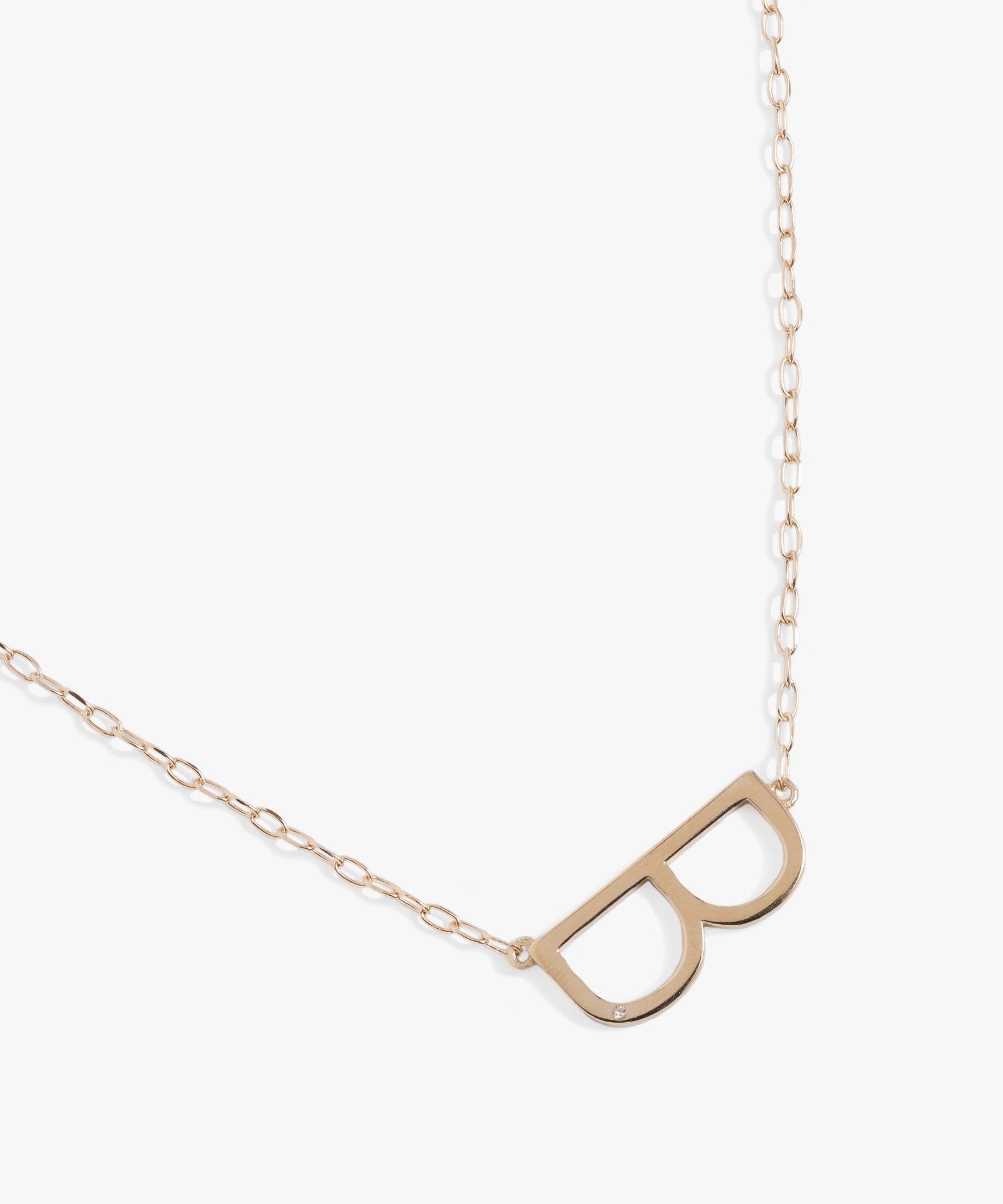 Initial B Precious Elongated Necklace