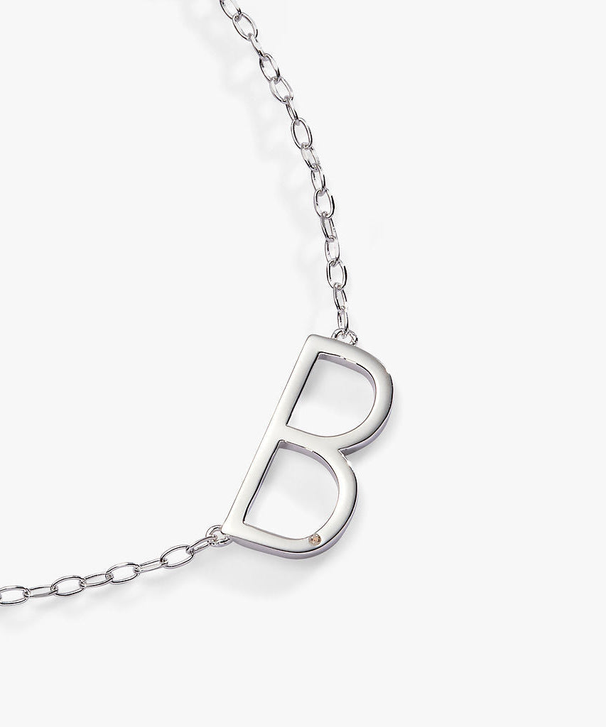 Initial B Precious Elongated Necklace