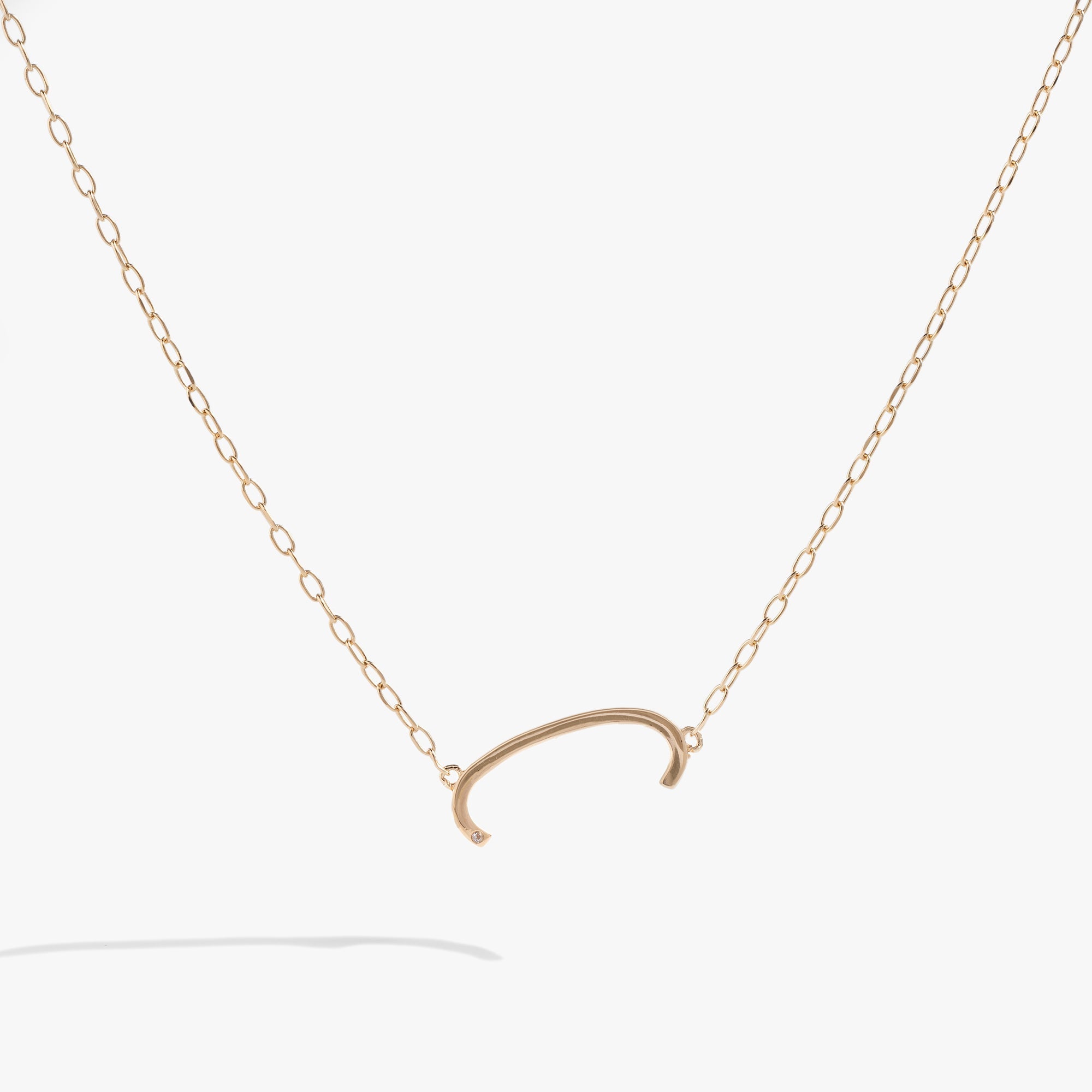 Initial C Precious Elongated Necklace