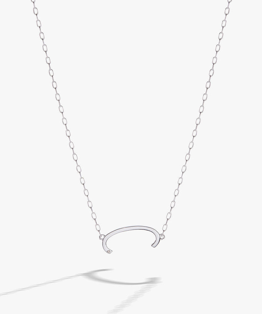 Initial C Precious Elongated Necklace