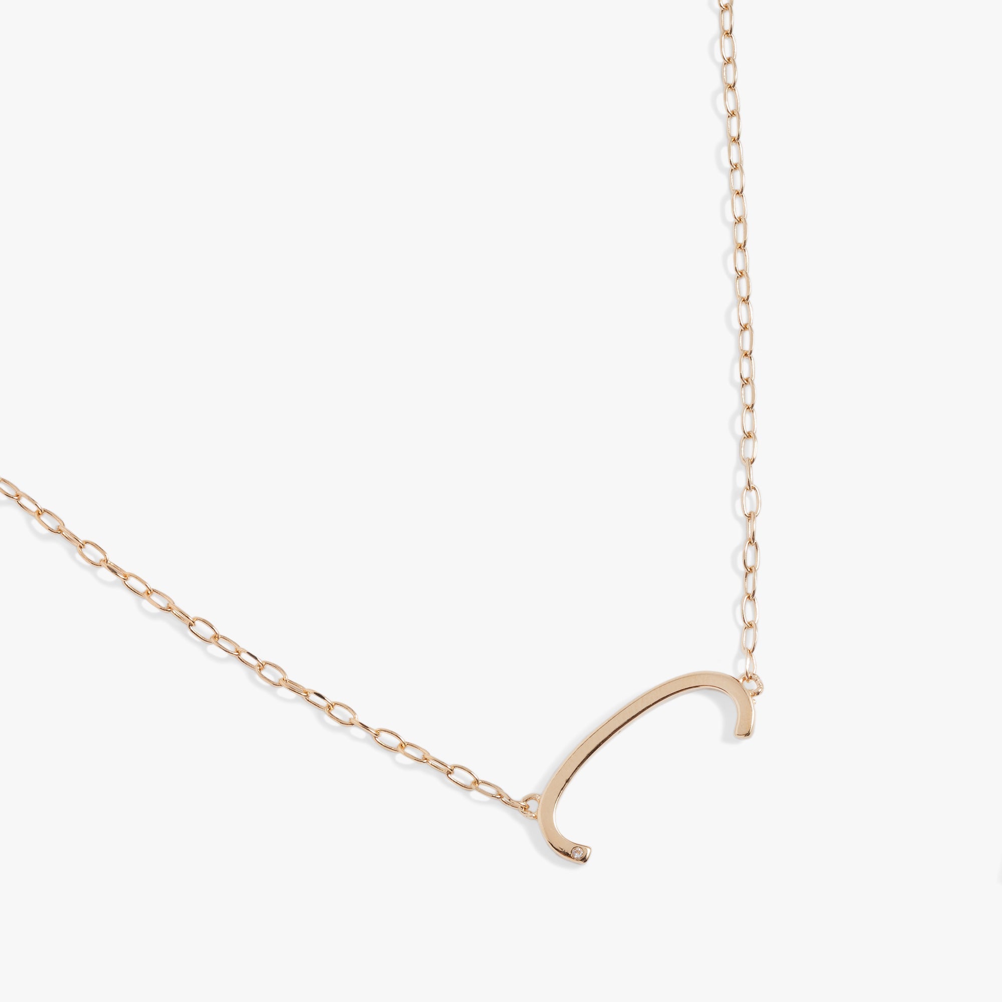 Initial C Precious Elongated Necklace