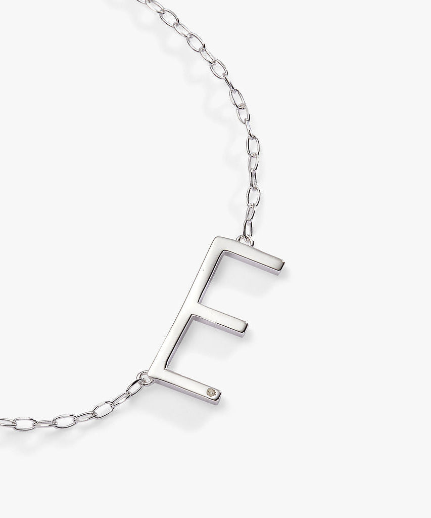 Initial E Precious Elongated Necklace