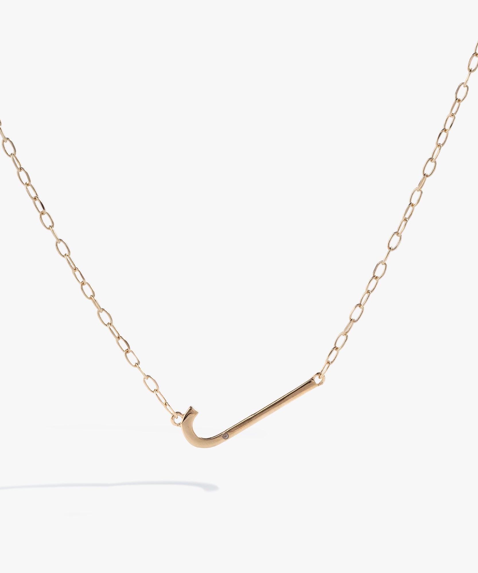 Initial J Precious Elongated Necklace