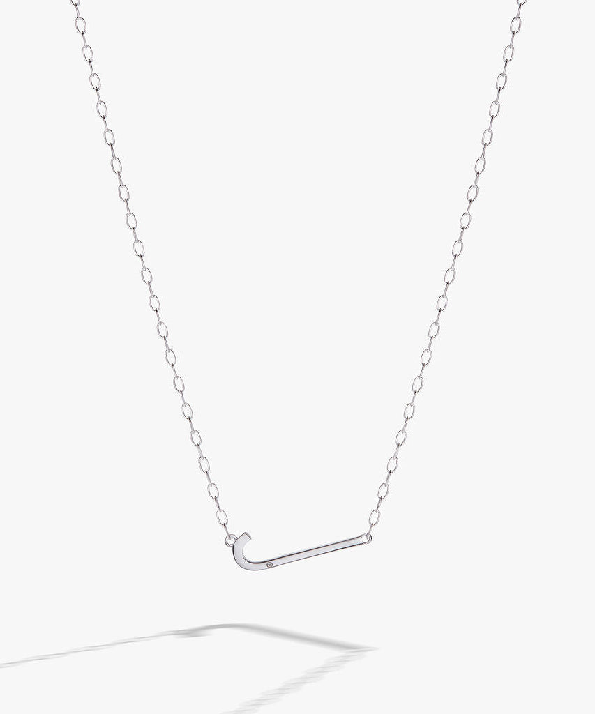 Initial J Precious Elongated Necklace
