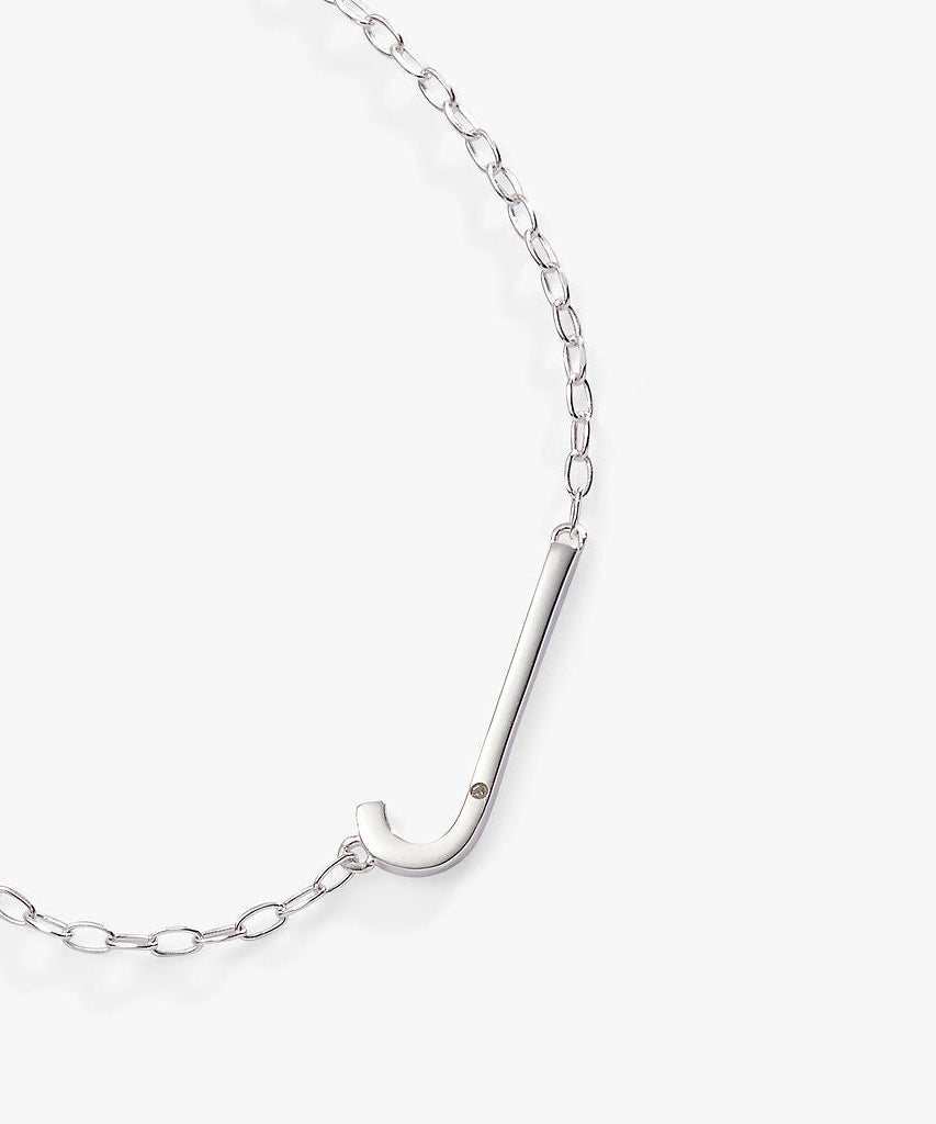 Initial J Precious Elongated Necklace