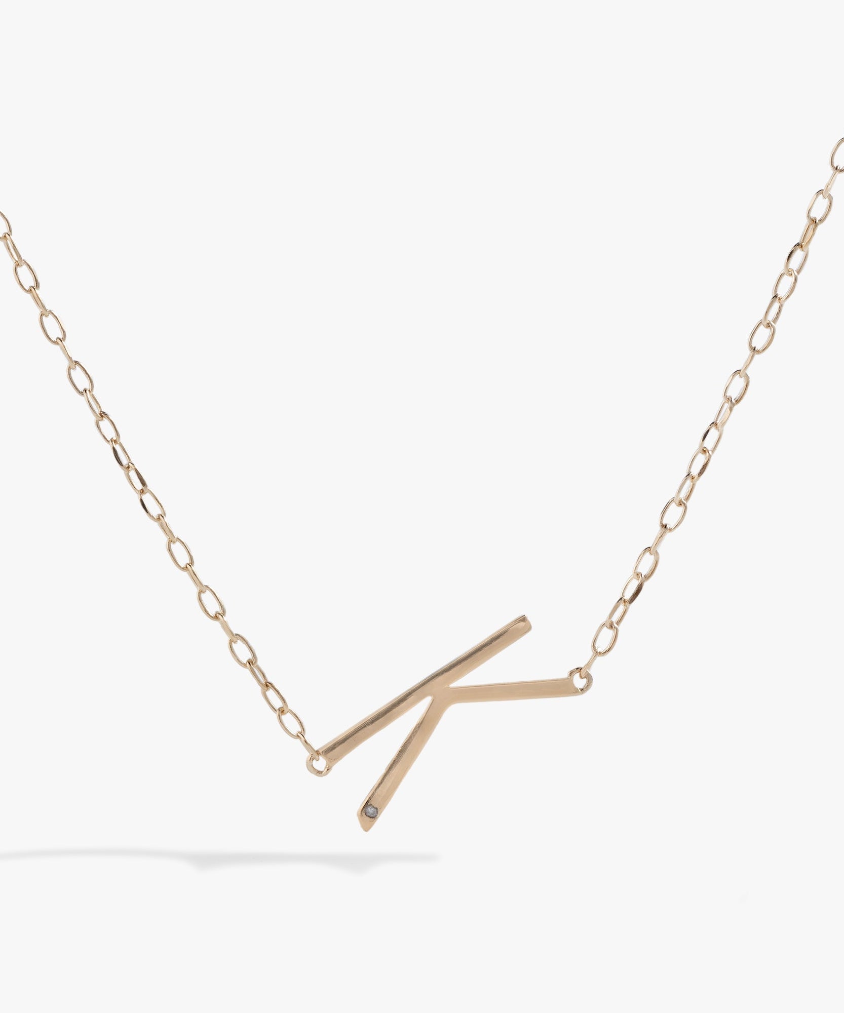 Initial K Precious Elongated Necklace