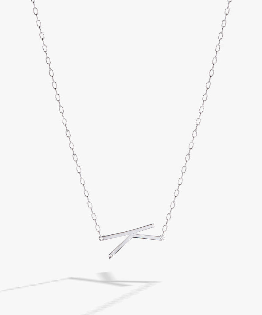 Initial K Precious Elongated Necklace