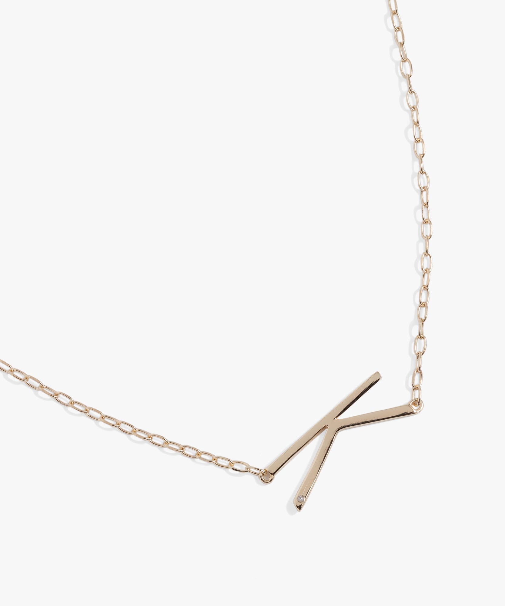 Initial K Precious Elongated Necklace